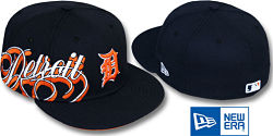 NEW ERA TIGERS SIDE SWIPED NAVY FITTED CAP