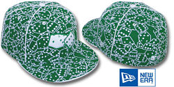 NEW ERA FLOCKED DICE KELLY-WHITE FITTED CAP
