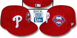 NEW ERA PHILIES PINSTRIPE RED FITTED CAP